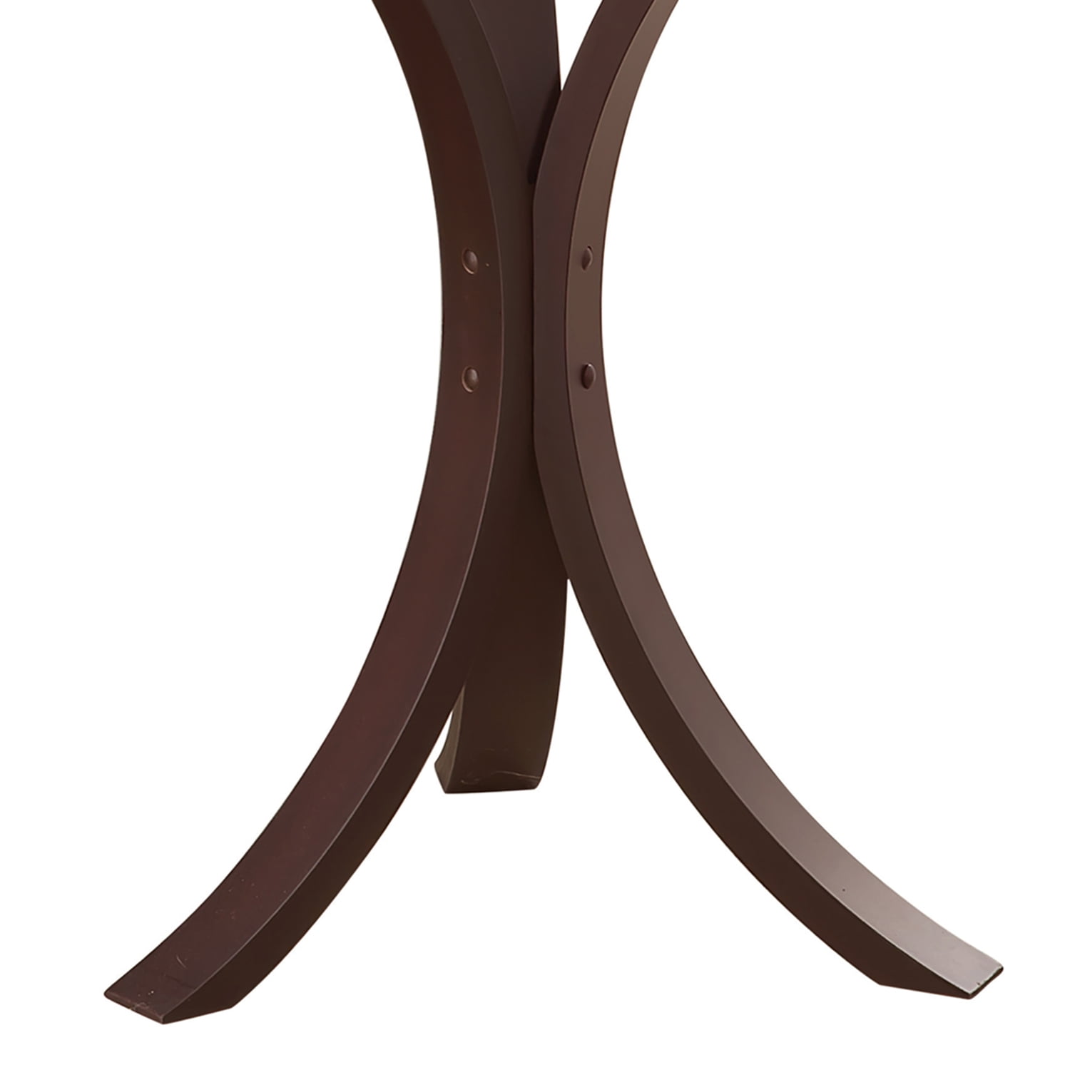 Crescent Moon 15.75" Metal and Glass Round Accent Table in Espresso