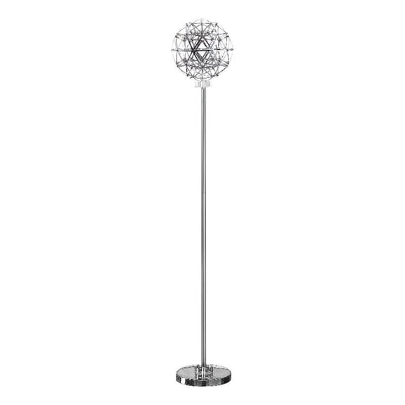 Benjara Cue 72" Floor Lamp- Globe Shade- Nickel Metal Frame- Round Base