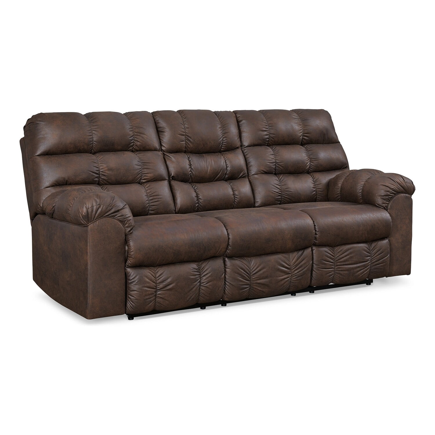 Benjara Cuf 90 Inch Reclining Sofa With Drop Down Table, 2 Cup Holder