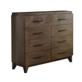 thumbnail image 1 of Dee 55 Inch Dresser, 8 Drawers, Modern Wood Grain Design, Dark Brown Wood, 1 of 5