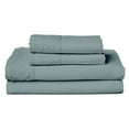 thumbnail image 1 of Edra 4 Piece Microfiber Queen Size Sheet Set with Crochet Lace Teal Gray, 1 of 4