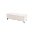 thumbnail image 1 of Benjara BM325071 51 in. Elias Rectangular Fabric Ottoman Bench with Storage, White & Black, 1 of 5