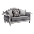 thumbnail image 1 of Benjara Fil 71" Loveseat with 3 Pillows- Fabric Upholstery- Poplar Wood- Gray, 1 of 6