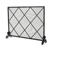 thumbnail image 1 of Benjara Fireplace Screen- Classic Diamond Shape with Mesh- 41x32 Black Finish, 1 of 9