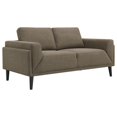 thumbnail image 1 of Benjara Fiza 64 Inch Loveseat, Taupe Polyester, Track Arms, Pocket Coil Seats-Color:TaupeMaterial, 1 of 5