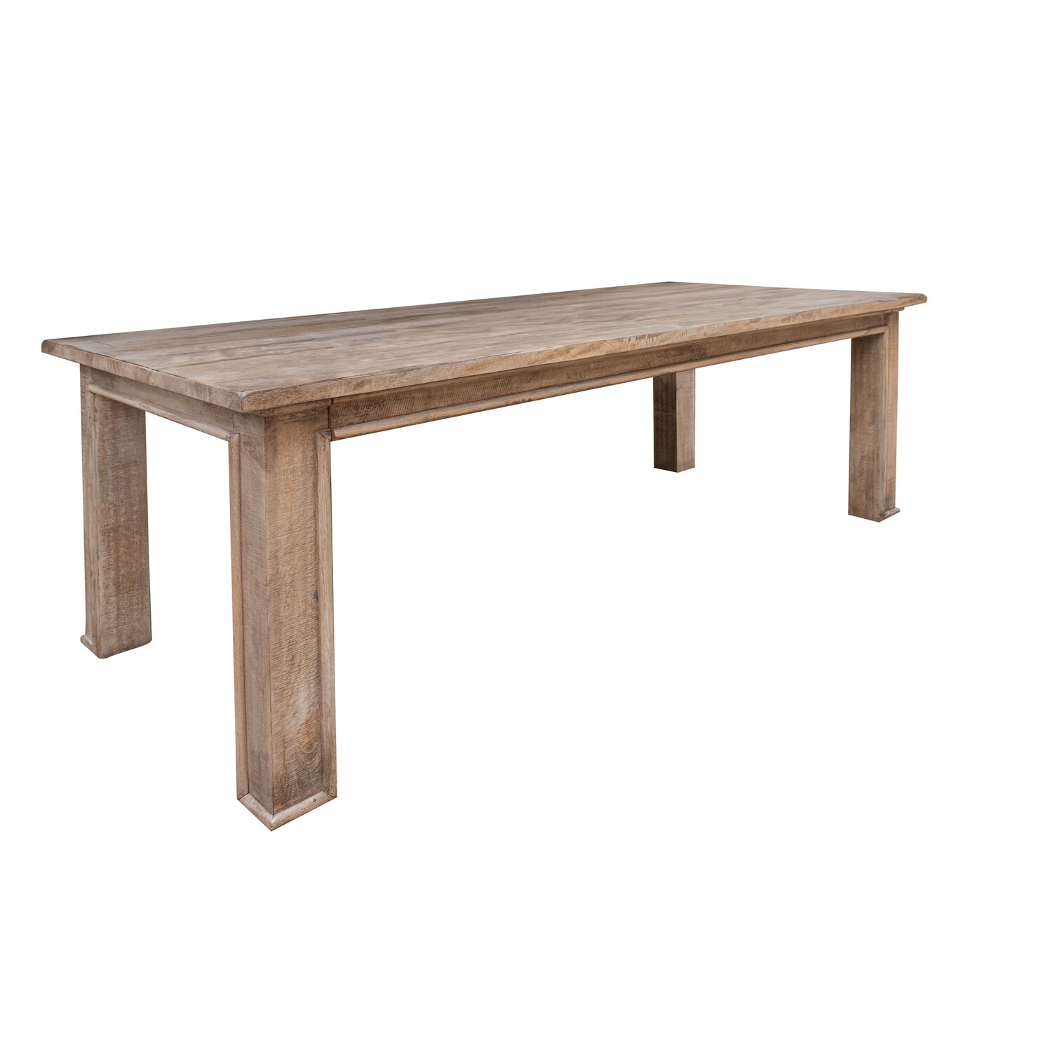 Genie 87 Inch Dining Table, Mango Wood, Floating Top, Block Legs, Brown ...