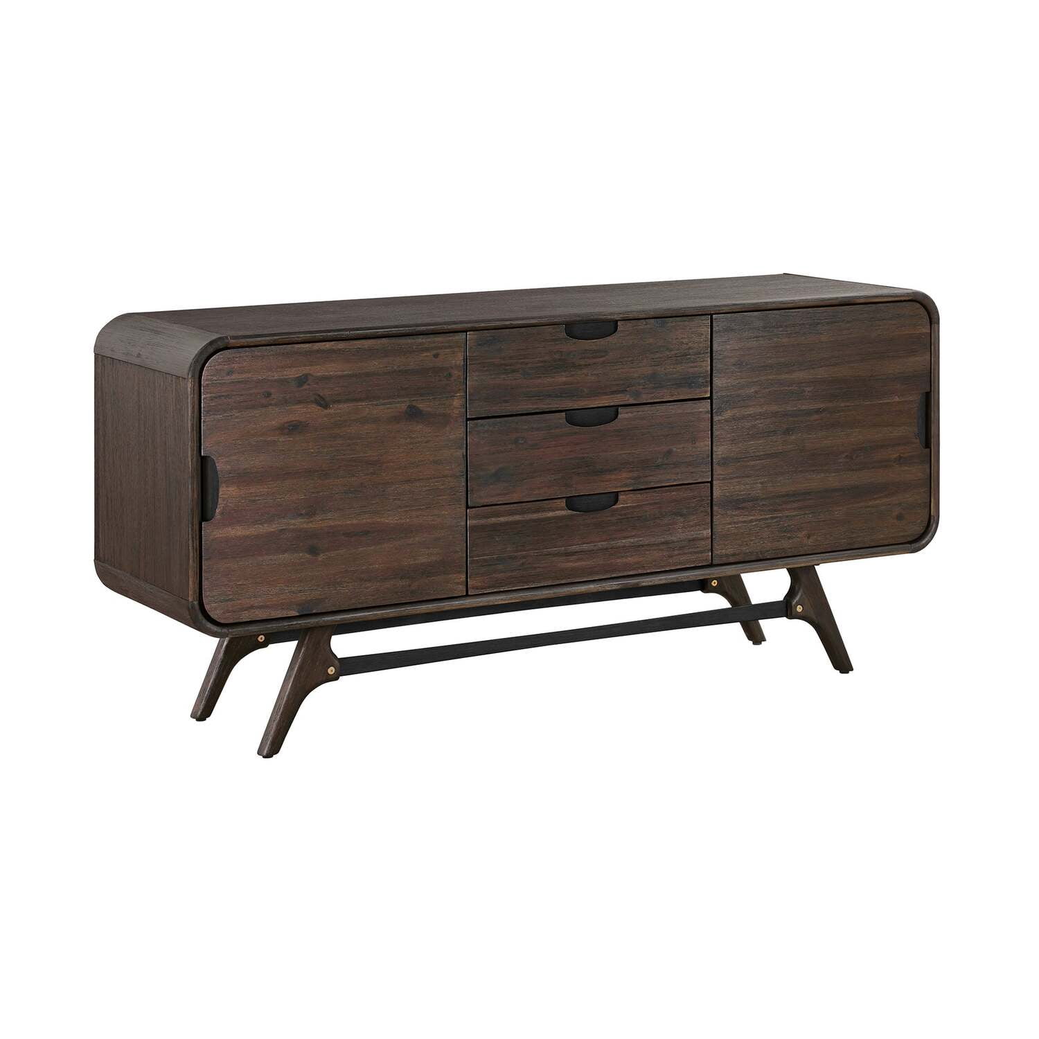 BenJara Ivie 65 Inch Serving Cabinet Buffet Sideboard Console with 3 ...