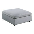 thumbnail image 1 of Joana Cocktail Ottoman- Light Gray Corduroy- Modular Square 39 Inch, 1 of 5