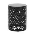 thumbnail image 1 of Benjara Kemo Outdoor End Table- Round 14 Inch- Cutout Design- Black Iron Frame, 1 of 5
