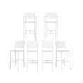 thumbnail image 1 of Benjara Kylo 18 Inch 6 Piece Bar Height Armchairs and Side Chairs, White Aluminum, 1 of 1