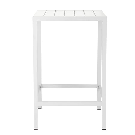 BenJara Kylo 43 Inch Outdoor Bar Table, Crisp White Aluminum Metal Frame, Small