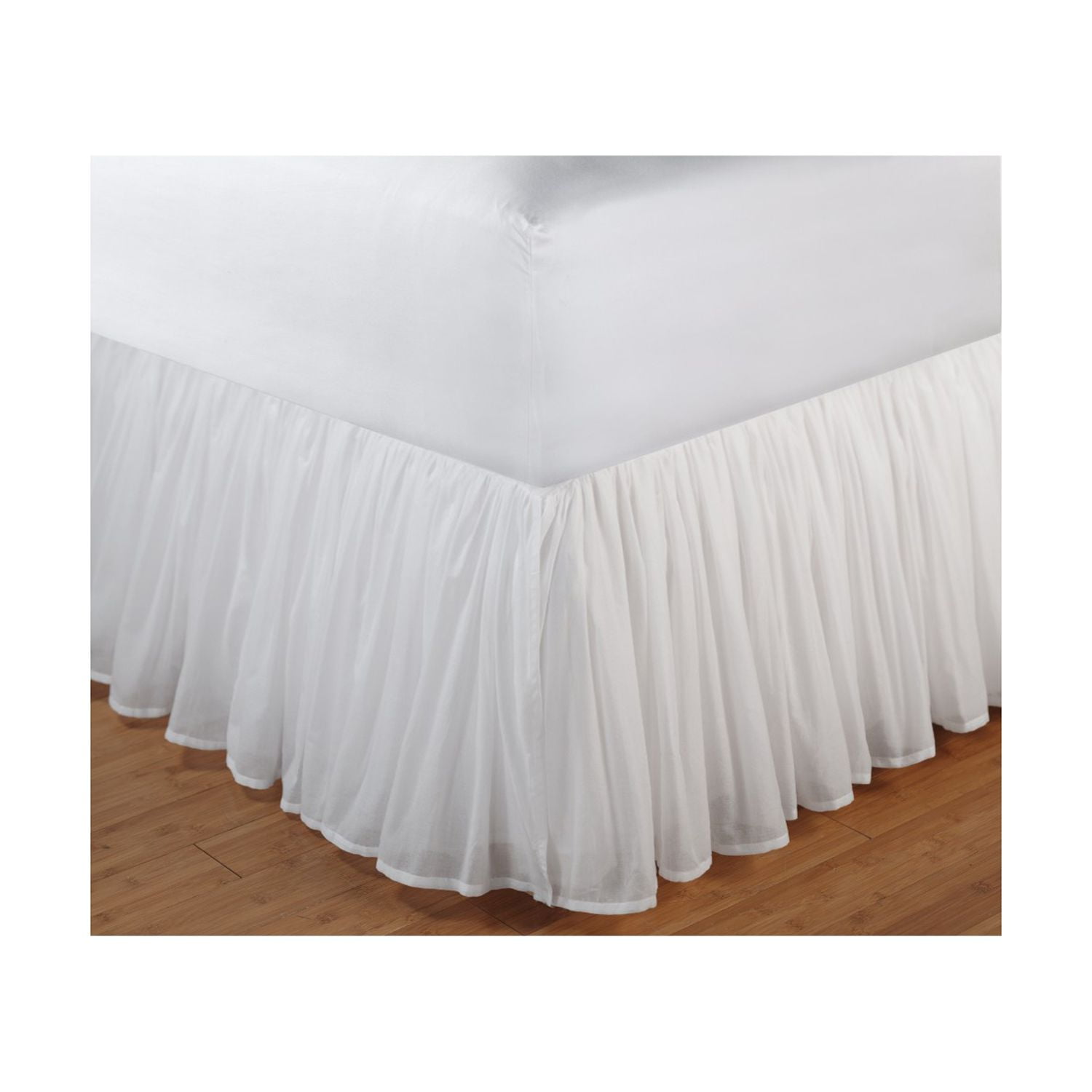 BenJara Liard Fabric Full Size Bed Skirt with Ruffle Stitching and
