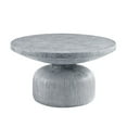 thumbnail image 1 of Lylie 30 Inch Coffee Table, Round Naturalistic Design, Gray Durable Cement, 1 of 5