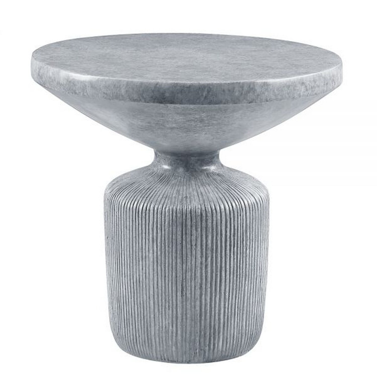 Benjara Lylie 30 Inch Side End Table, Round Naturalistic Design, Gray ...