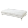 thumbnail image 1 of Benjaza Rectangular Transitional Modish Faux Leather Ottoman in White, 1 of 5