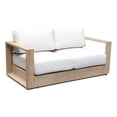 thumbnail image 1 of Benjara Neji 65" Sofa- Natural Brown Eucalyptus Wood Frame- Thick Cushioning, 1 of 6