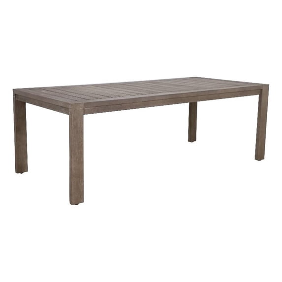 Benjara Neji 87" Dining Table- Burnt Brown Eucalyptus Wood Frame- Plank Top