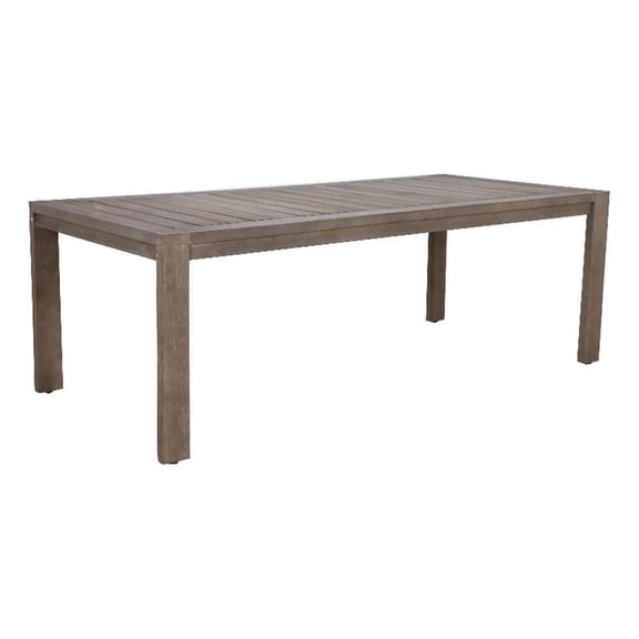 Benjara Neji 87" Dining Table- Burnt Brown Eucalyptus Wood Frame- Plank Top