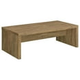 thumbnail image 1 of Nette 47 Inch Coffee Table with Rough Hewn Saw Marks- Wood- Natural Brown, 1 of 5