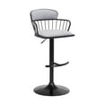 thumbnail image 1 of BenJara Nish 25-33 Inch Adjustable Barstool Chair, Light Gray Fabric, Black Frame, 1 of 4