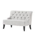 thumbnail image 1 of Benjara Ohio Loveseat Settee, 44 Inch Button Tufted Gray, Solid Birch Wood, 1 of 5
