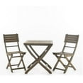 thumbnail image 1 of Benjara Remi 3pc Outdoor Foldable Dining Table Set, 2 Chairs, Gray Acacia Wood, 1 of 5