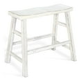 thumbnail image 1 of Rena Bar Height Bench- Trestle Legs with Footrests- Mahogany Wood, 1 of 6