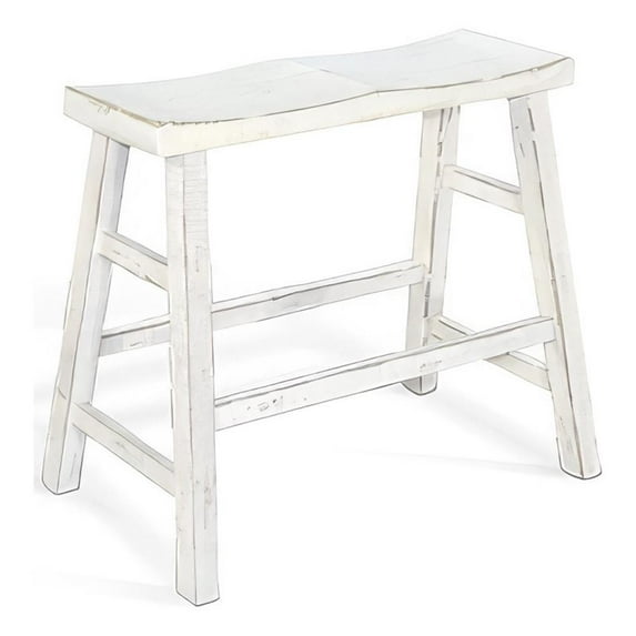 Rena Bar Height Bench- Trestle Legs with Footrests- Mahogany Wood