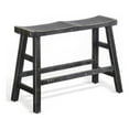thumbnail image 1 of Rena Counter Height Bench- 33 Inch Rustic Black Mahogany Wood Frame, 1 of 7