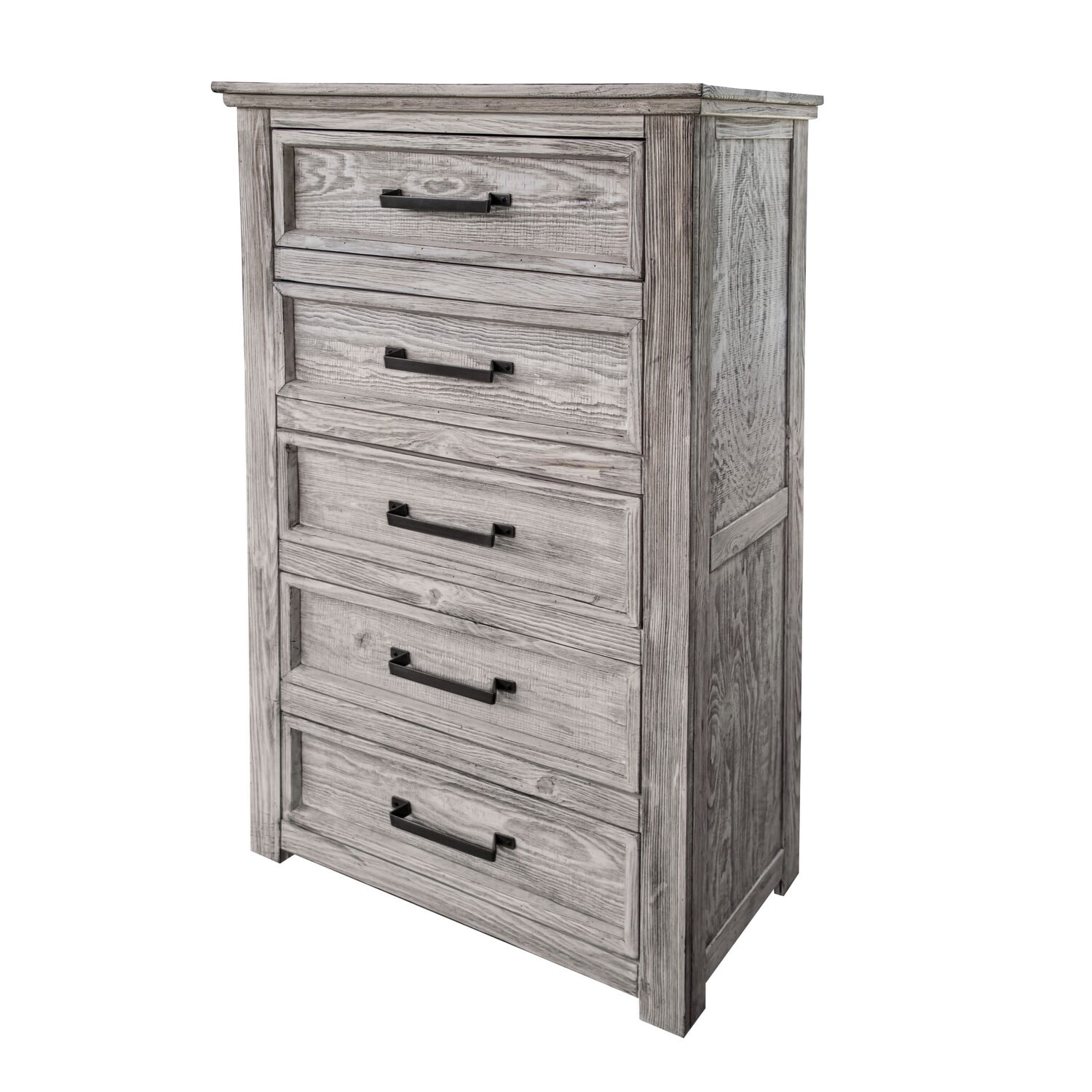 Rien 52 Inch Tall Dresser Chest, 5 Drawers, Mango Wood, Iron Handles ...