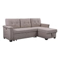 thumbnail image 1 of Benjara Ruben 84" Reversible Sleeper Sectional Sofa with Storage Chaise- Gray, 1 of 7