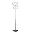 thumbnail image 1 of Benjara Rue 63 Inch Floor Lamp, Ring LEDs, Metal Round Base, Modern Chrome Finish, 1 of 5