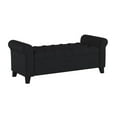 thumbnail image 1 of Benjara Shawn Storage Bench with Rolled Arms, 50 Inch Button Tufted Dark Gray, 1 of 5