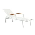 thumbnail image 1 of Benjara Shia 79 Inch Chaise Lounger, White Aluminum, Adjustable Back, Set of 2, 1 of 1