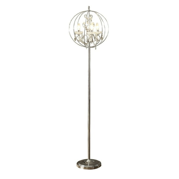 Shine 61 Inch Floor Lamp - Chandelier Style - Crystal and Metal - Chrome