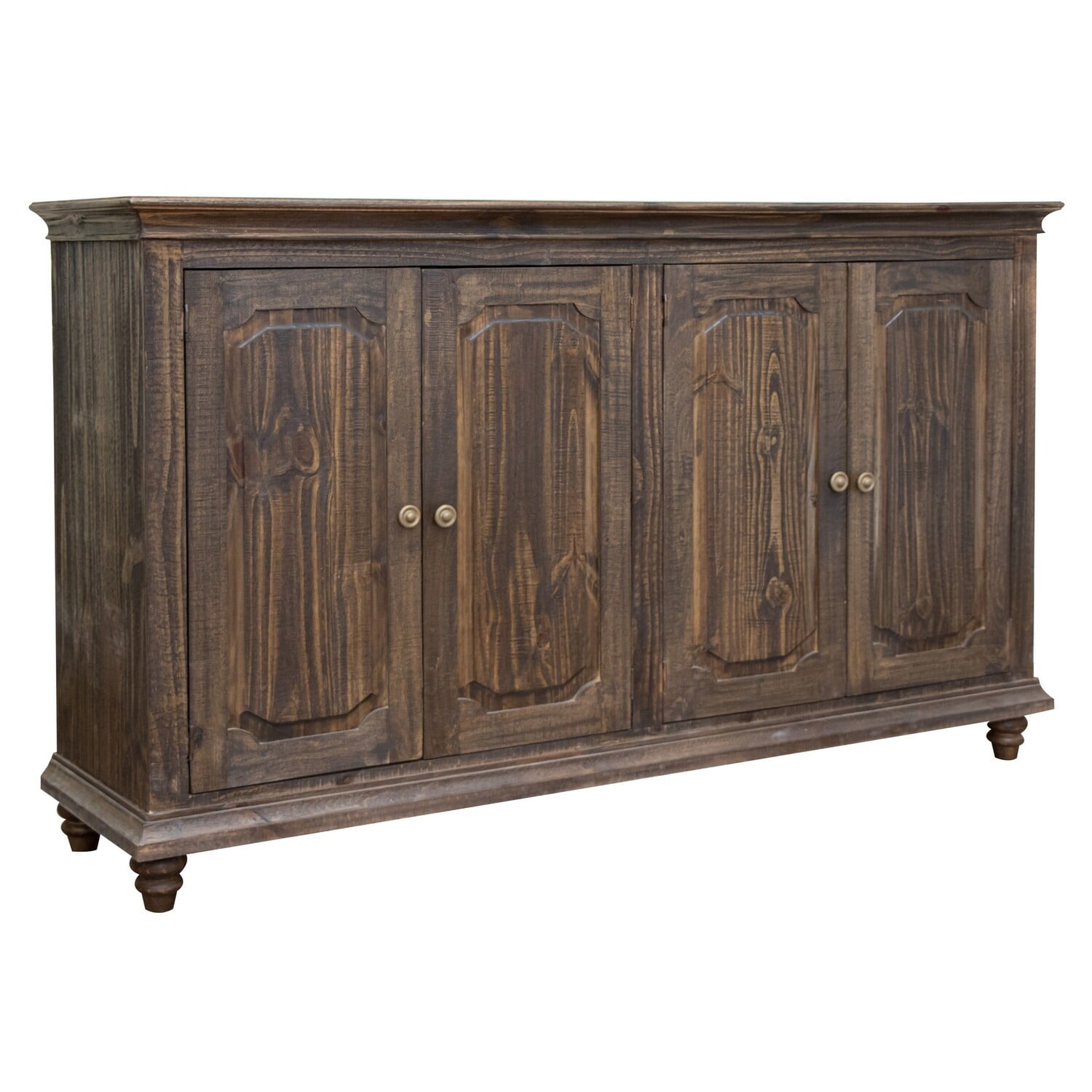 BenJara Son 71 Inch Sideboard Console Cabinet, 4 Door Gold Handles ...