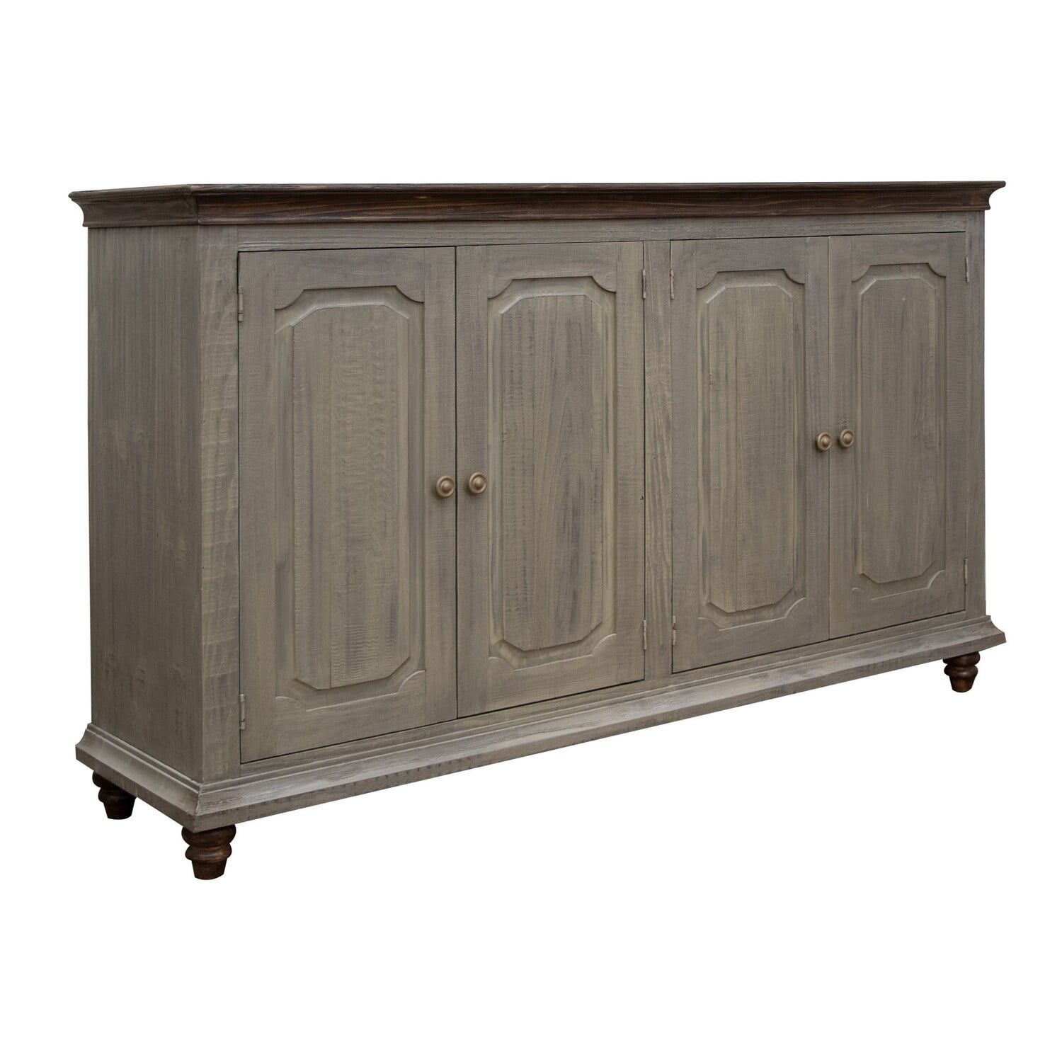 BenJara Son 71 Inch Sideboard Console Cabinet, 4 Door Gold Handles ...