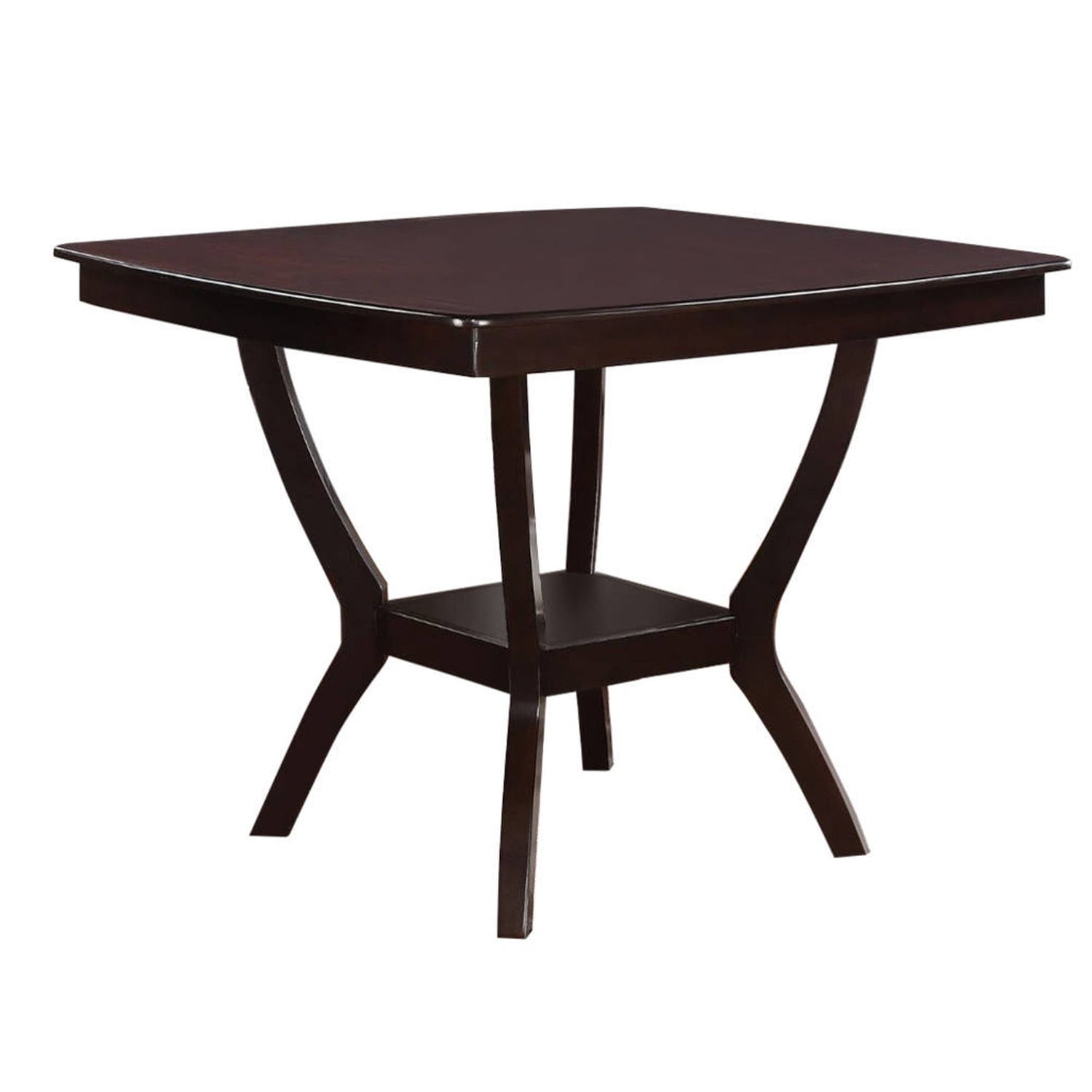 Square Shaped Wooden Counter Height Table With Bottom Shelf Brown ...