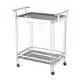 thumbnail image 1 of Stylish Metal Base Serving Cart With Glass Top, Clear, 1 of 2