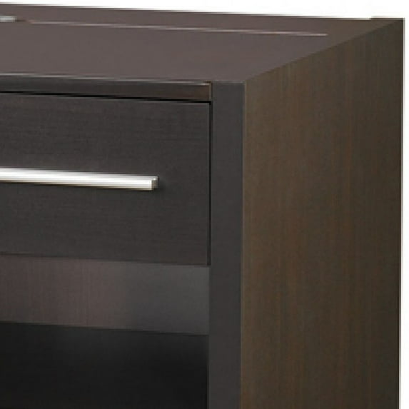 BenJara Stylish TV Console with CONNECT IT Power Drawer RTA, Brown