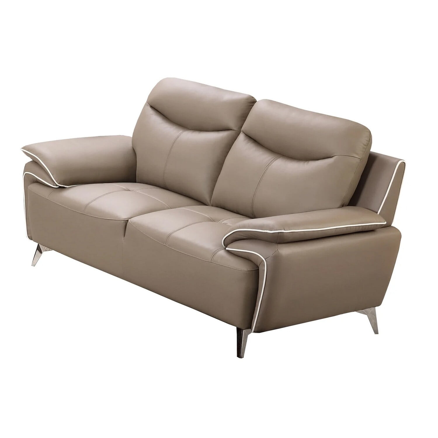 BenJara Suzi 68 Inch Loveseat Tan Leather Upholstery Split