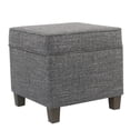 thumbnail image 1 of BenJara Textured Fabric Upholstered Wooden Ottoman with Lift Off Top, Gray and Brown, 1 of 2