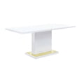 thumbnail image 1 of Benjara Tyra 71 Inch Dining Table, Rectangular, White Pedestal, Stainless Steel, 1 of 5