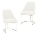 thumbnail image 1 of BenJara Velvet upholstered Dining Chair With Steel Feet, Silver And White, Set Of Two, 1 of 6