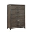 thumbnail image 1 of Benjara Wali 51 Inch Tall Dresser Chest, 5 Drawer, Black Handles, Walnut Brown, 1 of 6