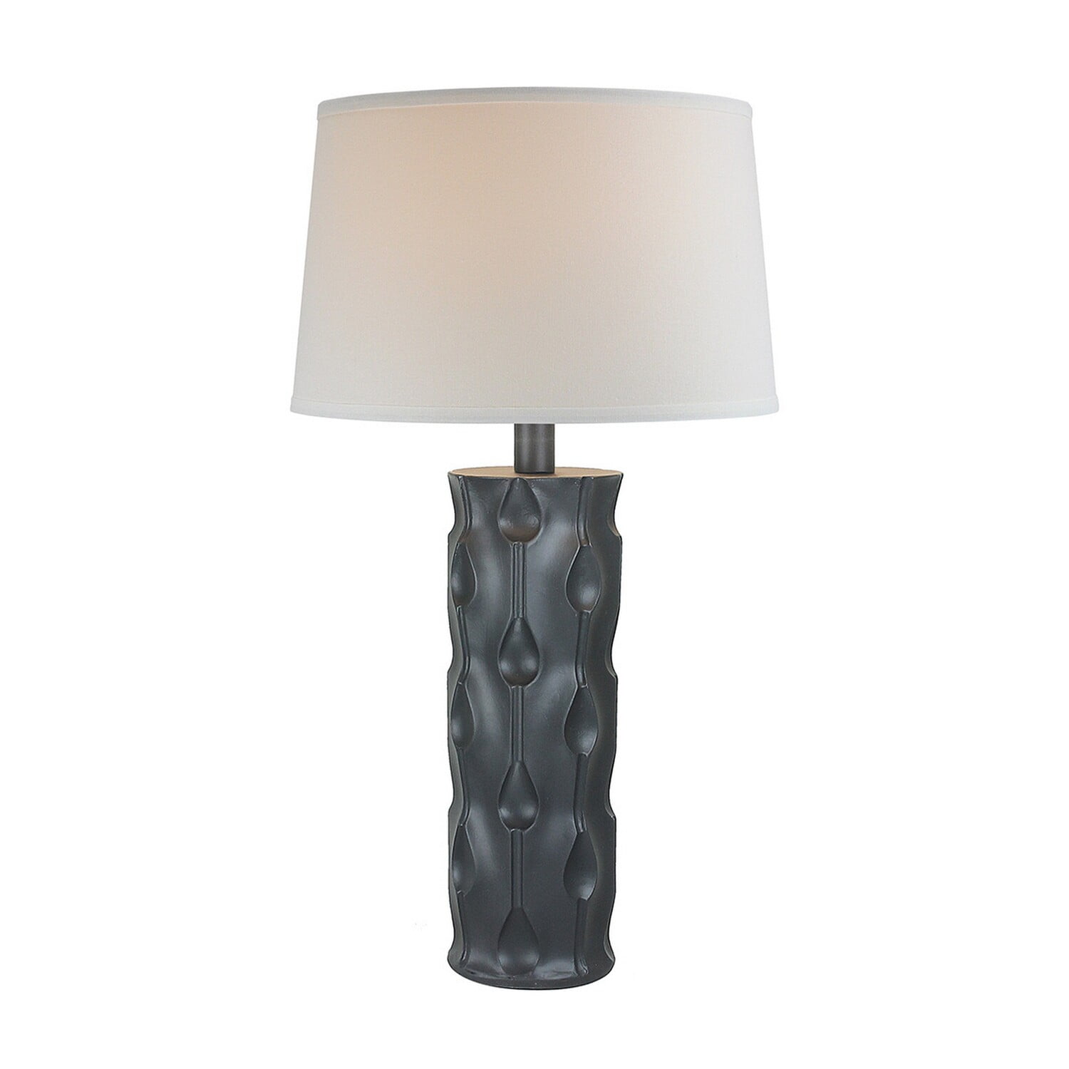 Wil 29 Inch Table Lamp, Drum Shape Shade, Cylindrical Base, Matte Black ...