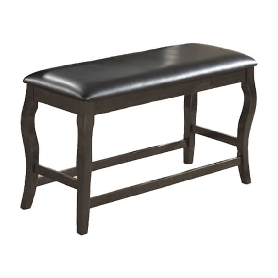 BenJara Wooden Bench with Cushioned Seat Gray-Color:Gray