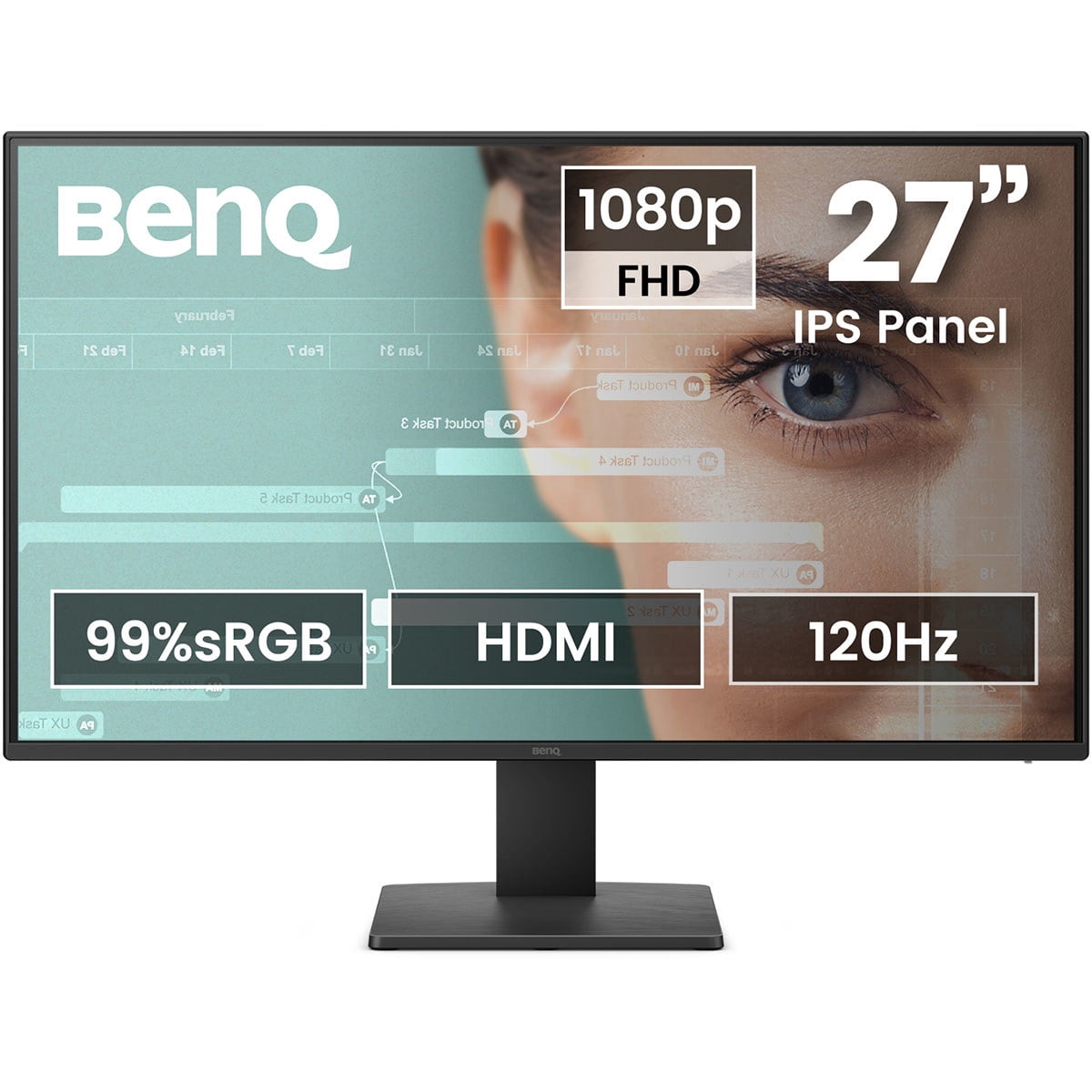 BenQ GW2791P 27" Class Full HD LED Monitor - 16:9 - Dark Gray - 27" Viewable - In-plane Switching (IPS) Technology - LED Backlight - 1920 x 1080 - 16.7 Million Colors - 250 Nit - 1 ms - 120 Hz Refr...