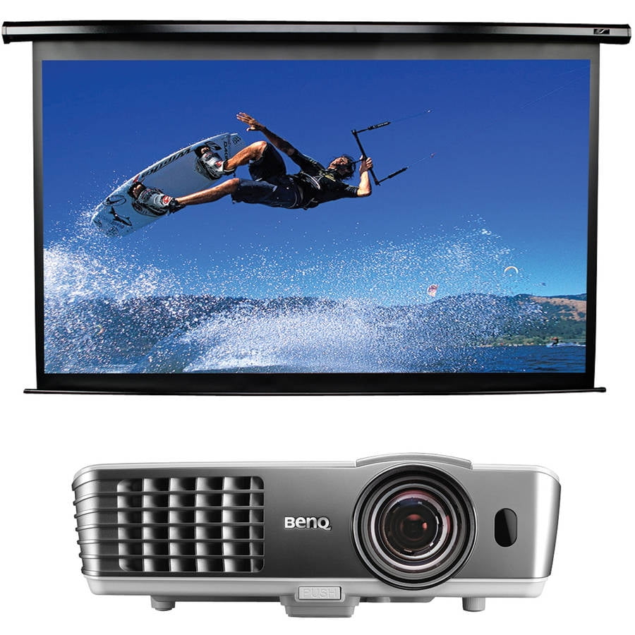 BenQ HT1085ST DLP ShortThrow Home Theater Projector and Elite Screens