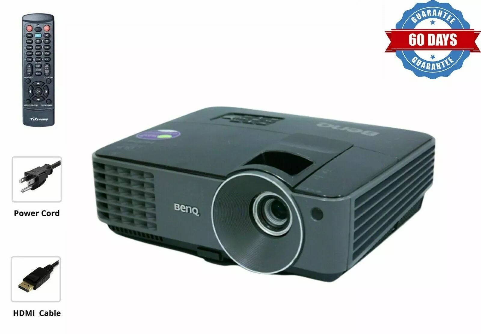 Pre-Owned BenQ MX520 DLP Projector 3000 ANSI Gaming HD HDMI 1080p Remote TeKswamp bundle